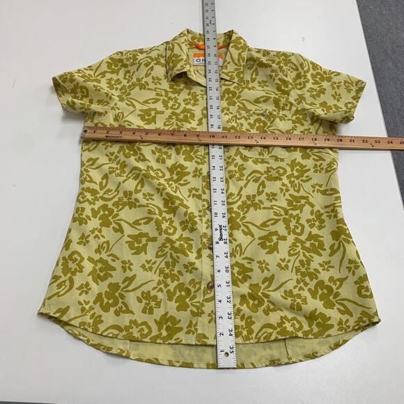 Orvis Shirt Women M Medium Chartreuse Outdoor Outfitters Floral Button Up Collar - Picture 7 of 12